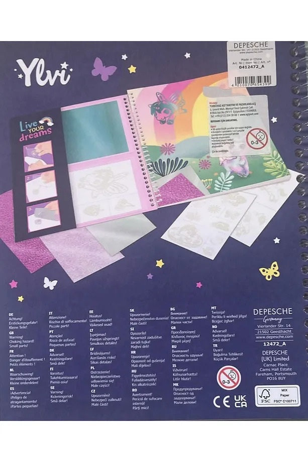 Top Model Dino Boyanabilir Şablonlu Stickerli Tasarım Defteri 412472